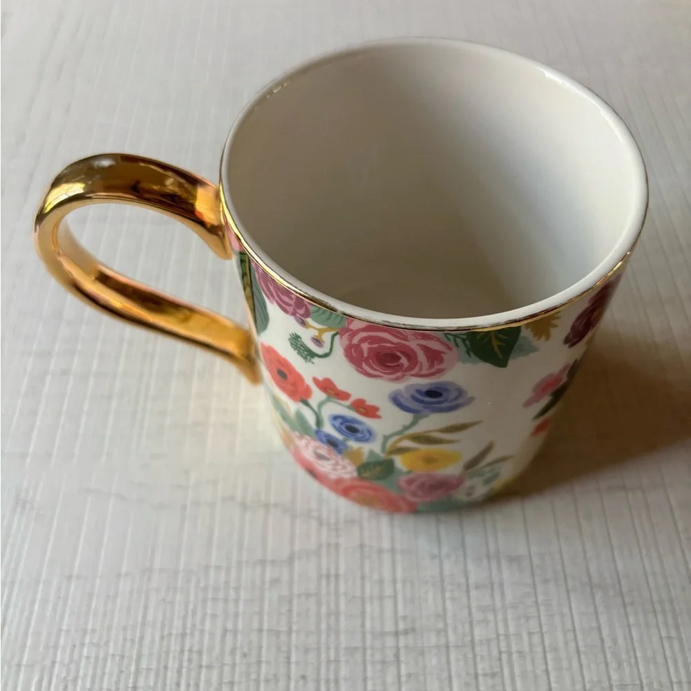 Anthropologie Floral Monogram Mug with Gold Accent - Picture 4 of 6